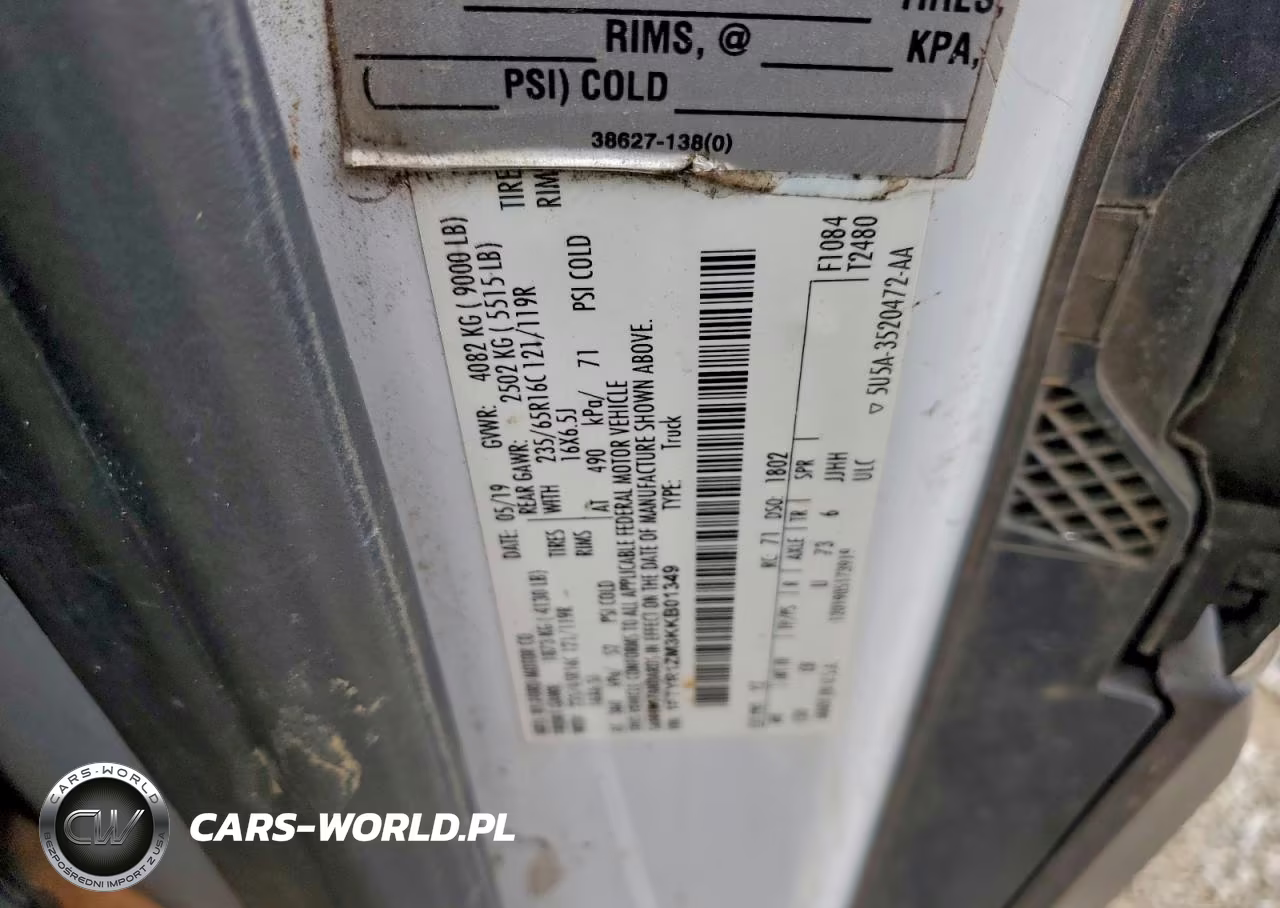 2019 Ford Transit T-250 VIN:1FTYR1ZM3KKB01349 - 13