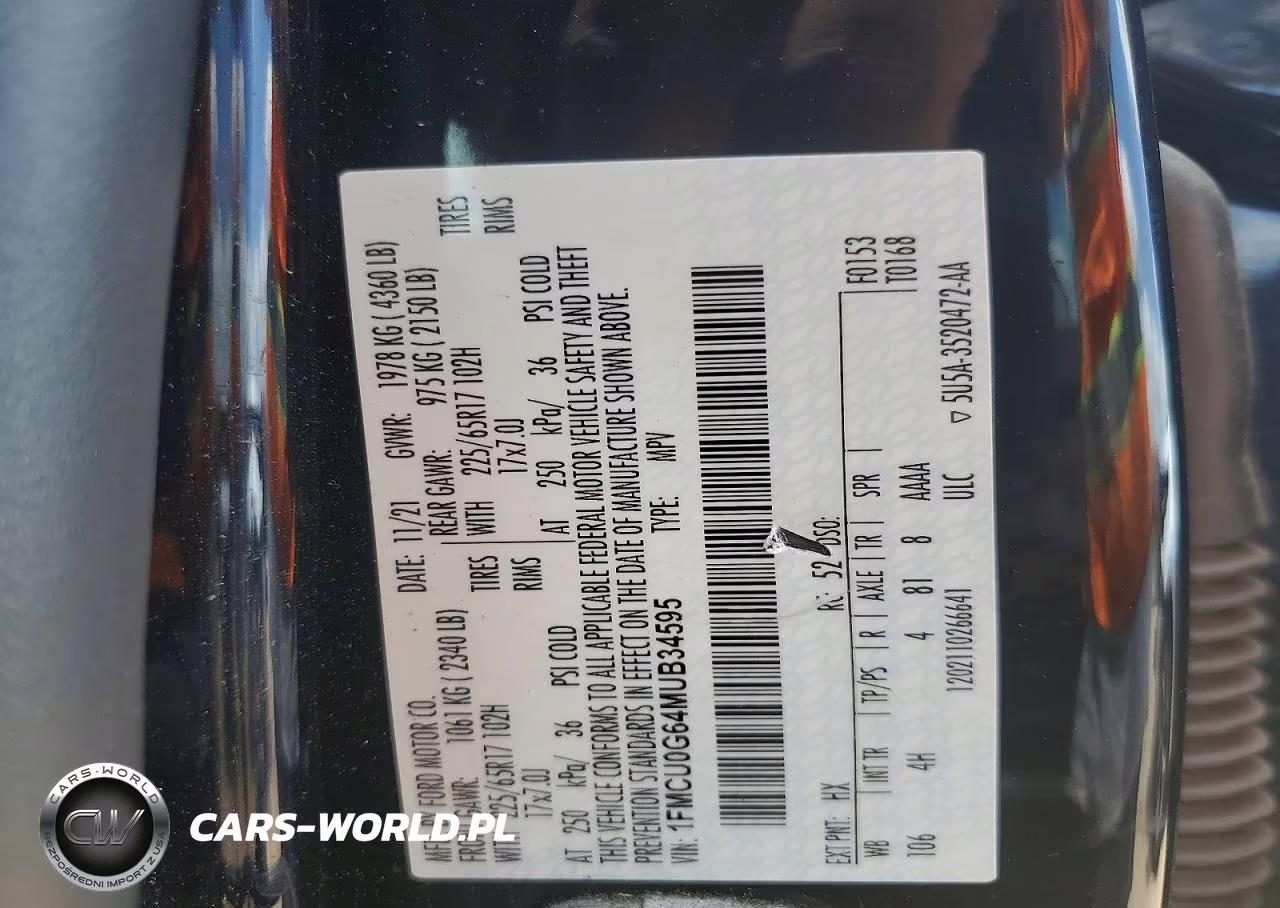 2021 Ford Escape Se VIN:1FMCU0G64MUB34595 - 12