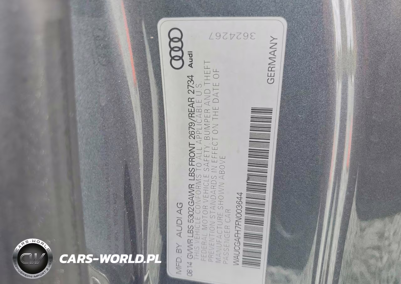 2015 Audi S5 Premium Plus VIN:WAUCGAFH7FN003644 - 12