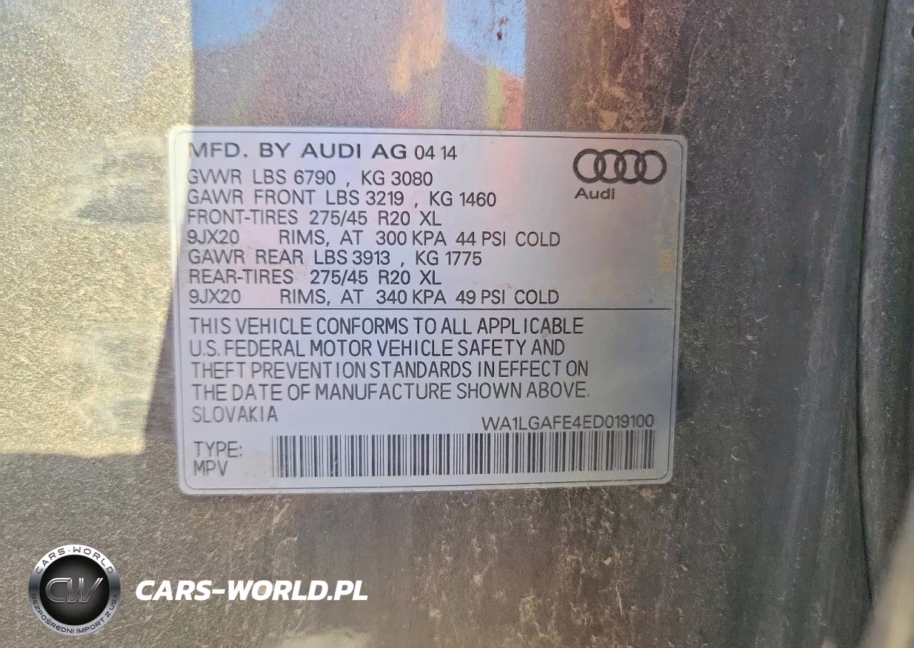 2014 Audi Q7 Premium Plus VIN:WA1LGAFE4ED019100 - 14