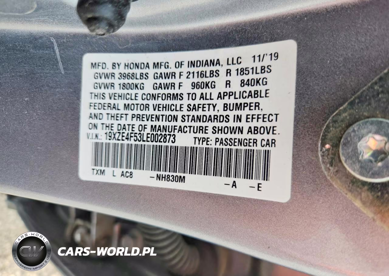 2020 Honda Insight Ex VIN:19XZE4F53LE002873 - 12