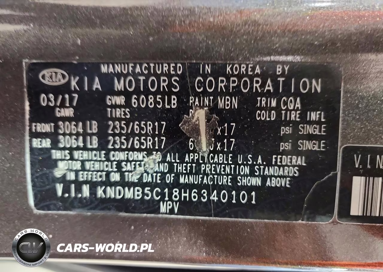 2017 Kia Sedona VIN:KNDMB5C18H6340101 - 13