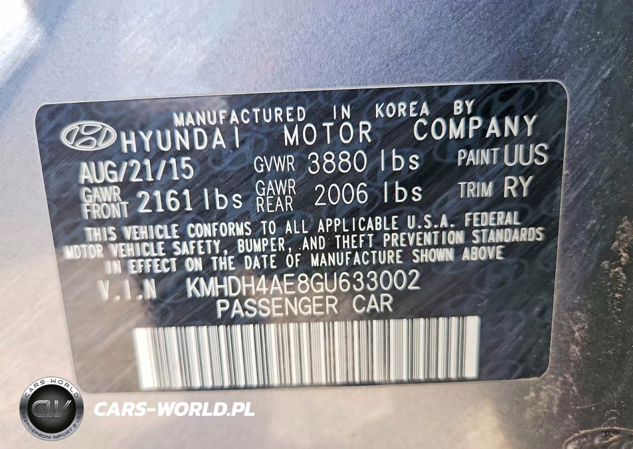2016 Hyundai Elantra Value Edition VIN:KMHDH4AE8GU633002 - 12