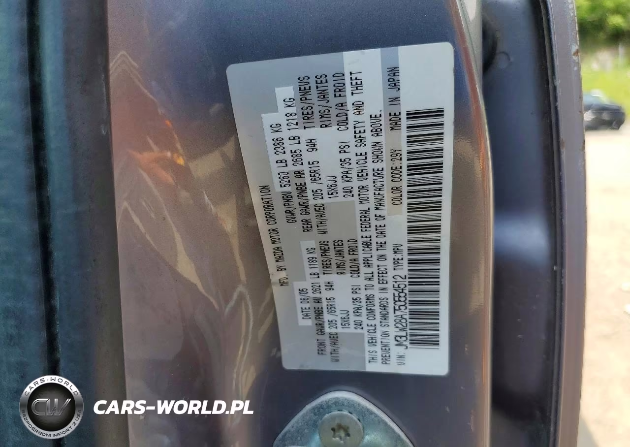 2005 Mazda Mpv Wagon VIN:JM3LW28A750554512 - 13
