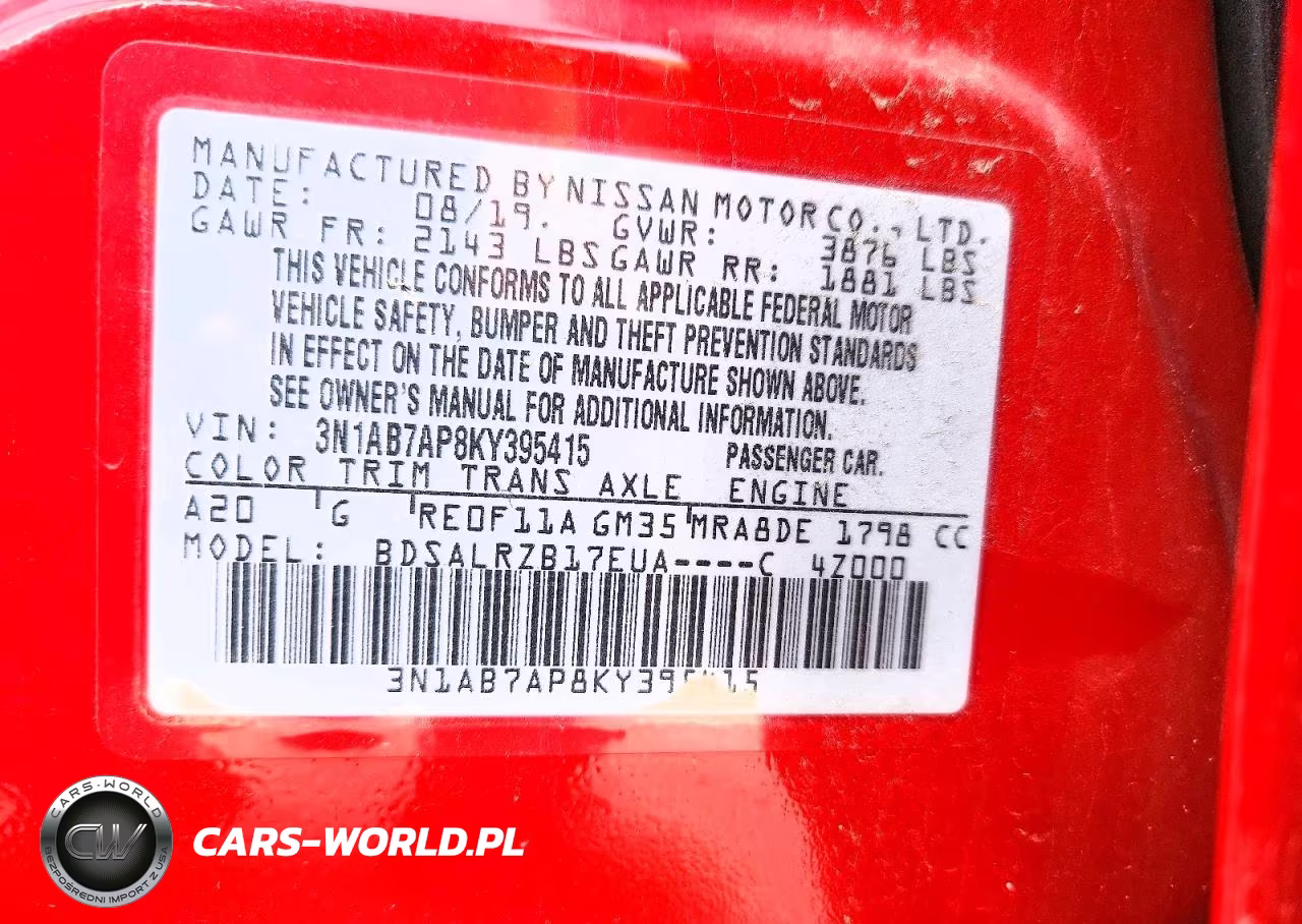 2019 Nissan Sentra Sr VIN:3N1AB7AP8KY395415 - 13