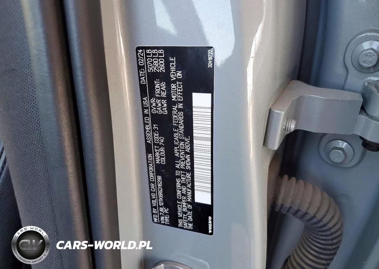 2024 Volvo S60 Core VIN:7JRL12TK6RG316298 - 12