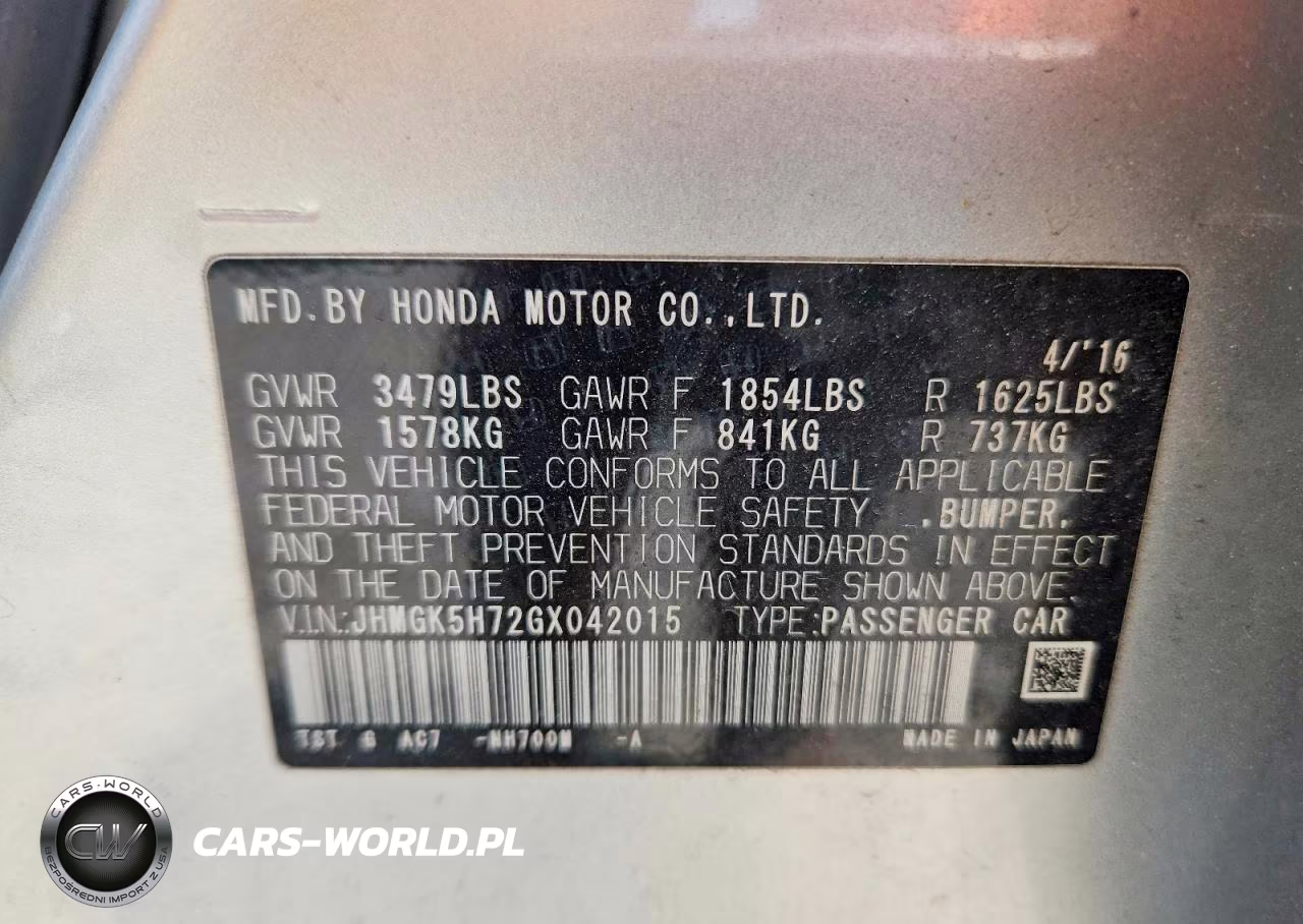 2016 Honda Fit Ex VIN:JHMGK5H72GX042015 - 12