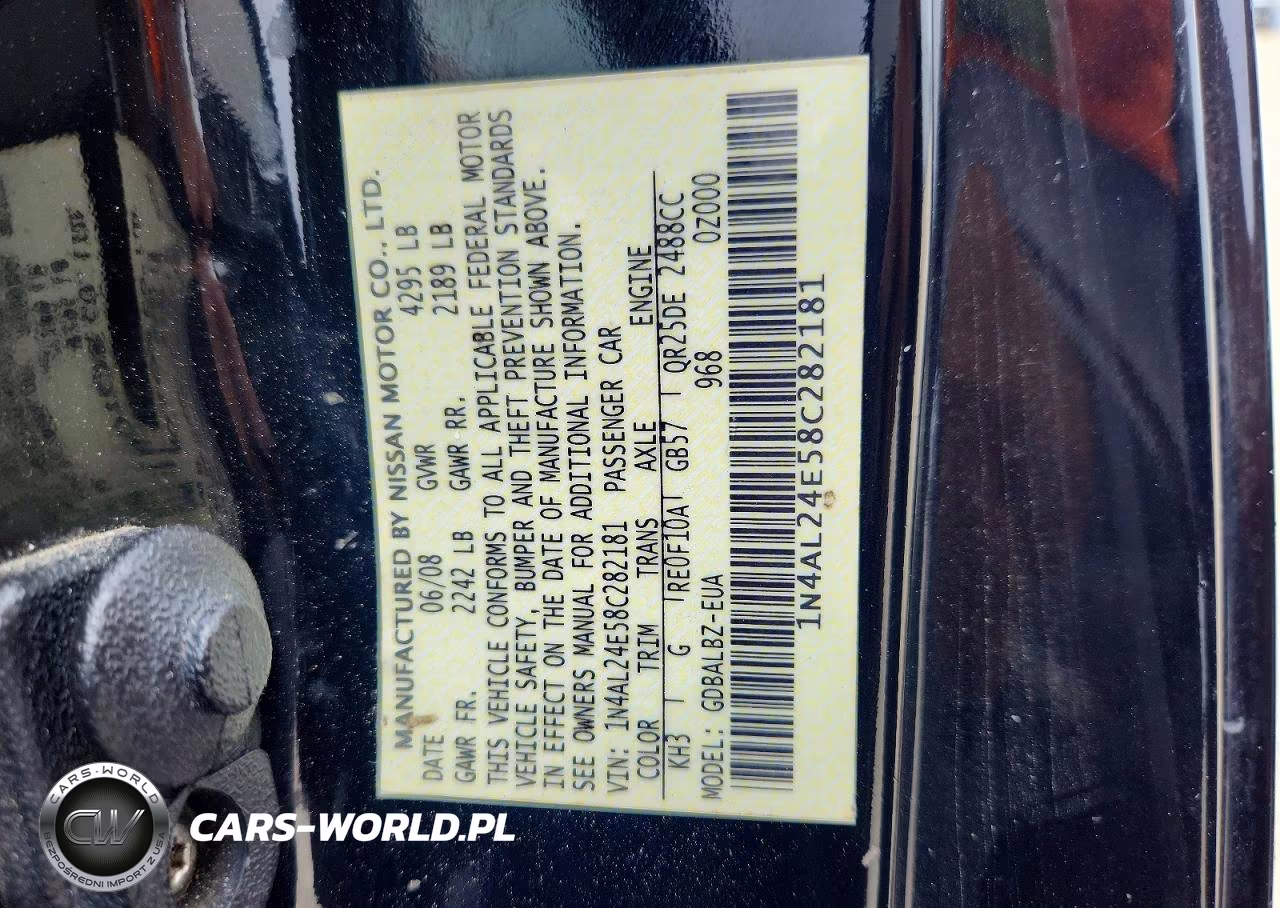 2008 Nissan Altima 2.5S VIN:1N4AL24E58C282181 - 13