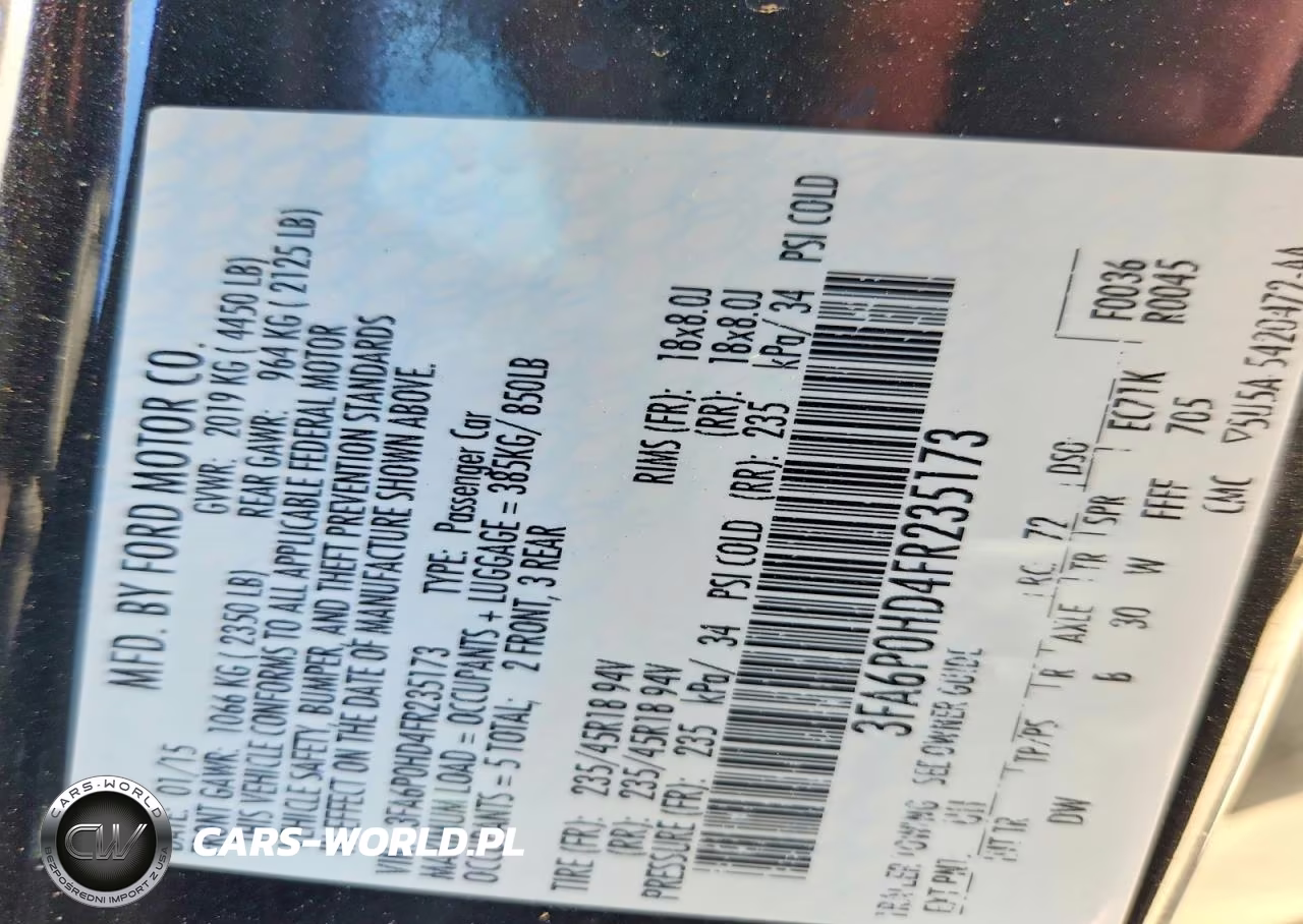 2015 Ford Fusion Se VIN:3FA6P0HD4FR235173 - 12