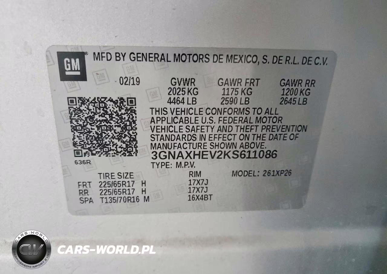2019 Chevrolet Equinox Ls VIN:3GNAXHEV2KS611086 - 12