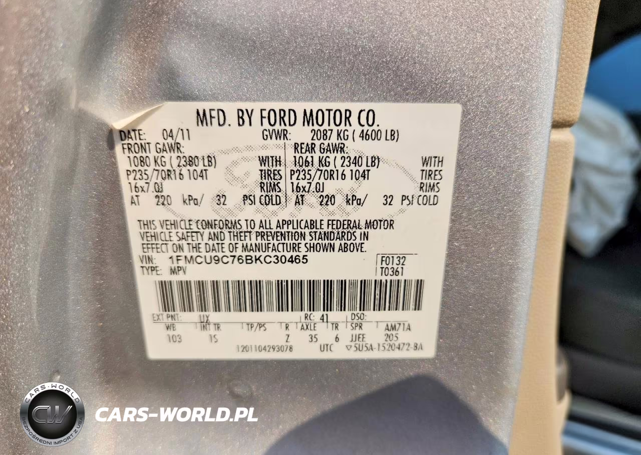 2011 Ford Escape Xls VIN:1FMCU9C76BKC30465 - 13