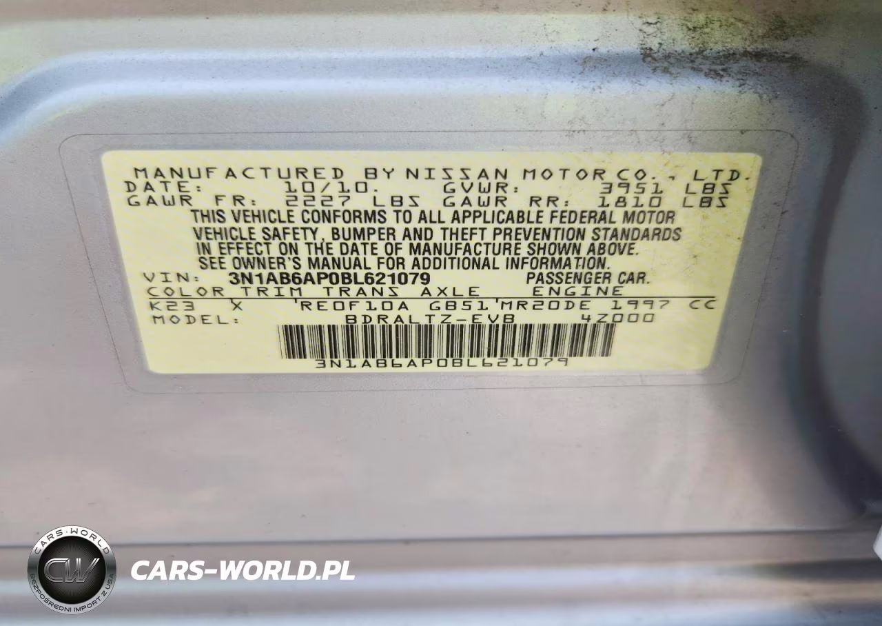 2011 Nissan Sentra 2.0 VIN:3N1AB6AP0BL621079 - 12