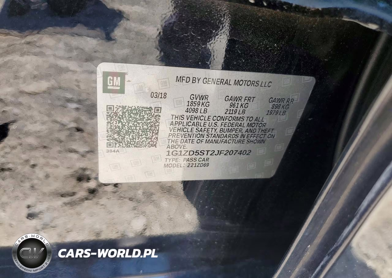 2018 Chevrolet Malibu Lt VIN:1G1ZD5ST2JF207402 - 12