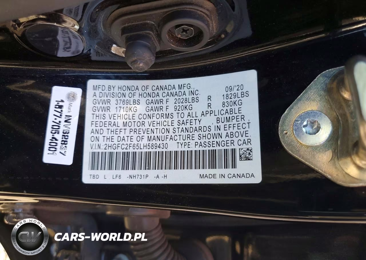 2020 Honda Civic Lx VIN:2HGFC2F65LH589430 - 12