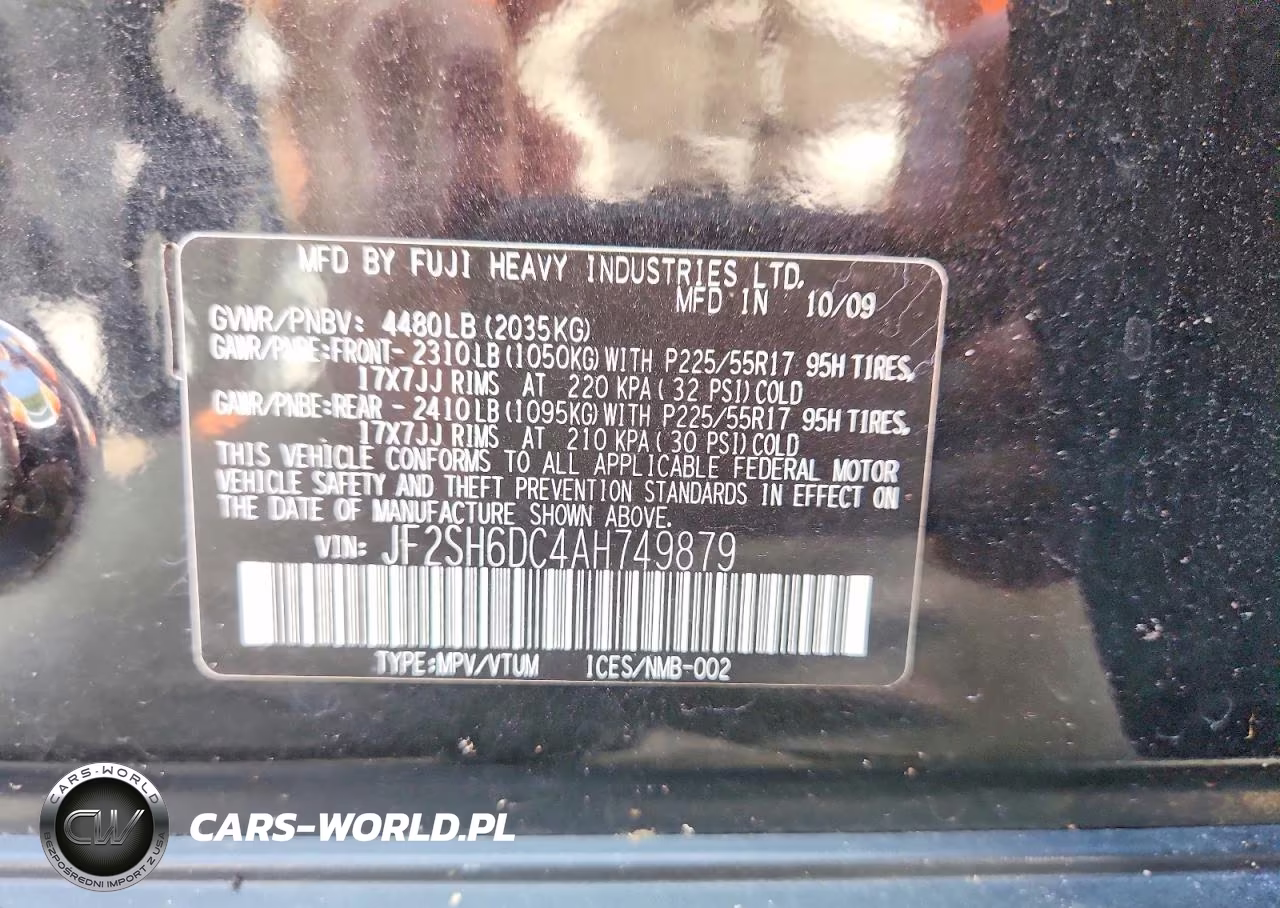 2010 Subaru Forester 2.5X Limited VIN:JF2SH6DC4AH749879 - 12