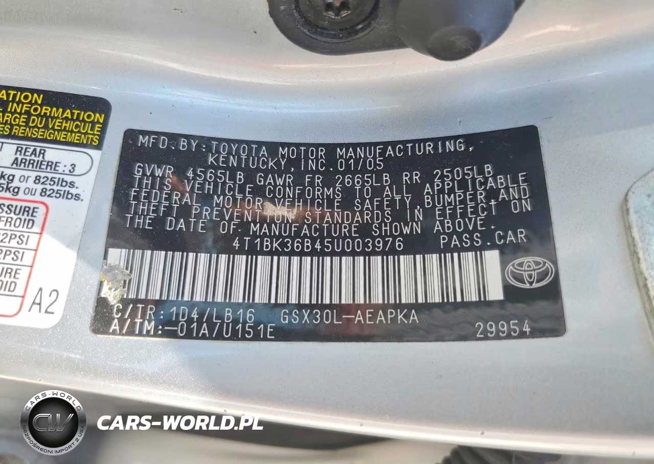 2005 Toyota Avalon Limited VIN:4T1BK36B45U003976 - 12