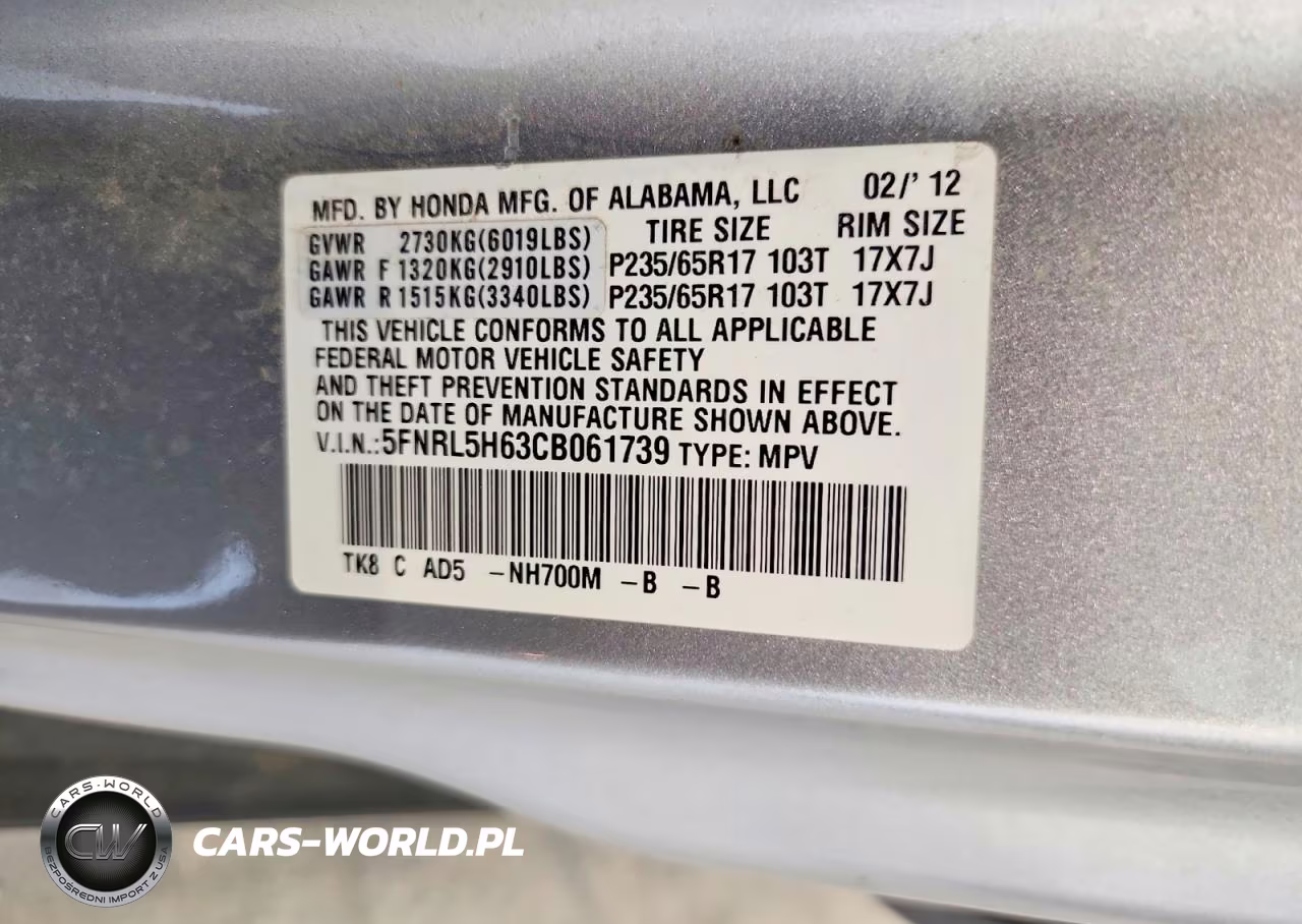 2012 Honda Odyssey Exl VIN:5FNRL5H63CB061739 - 13