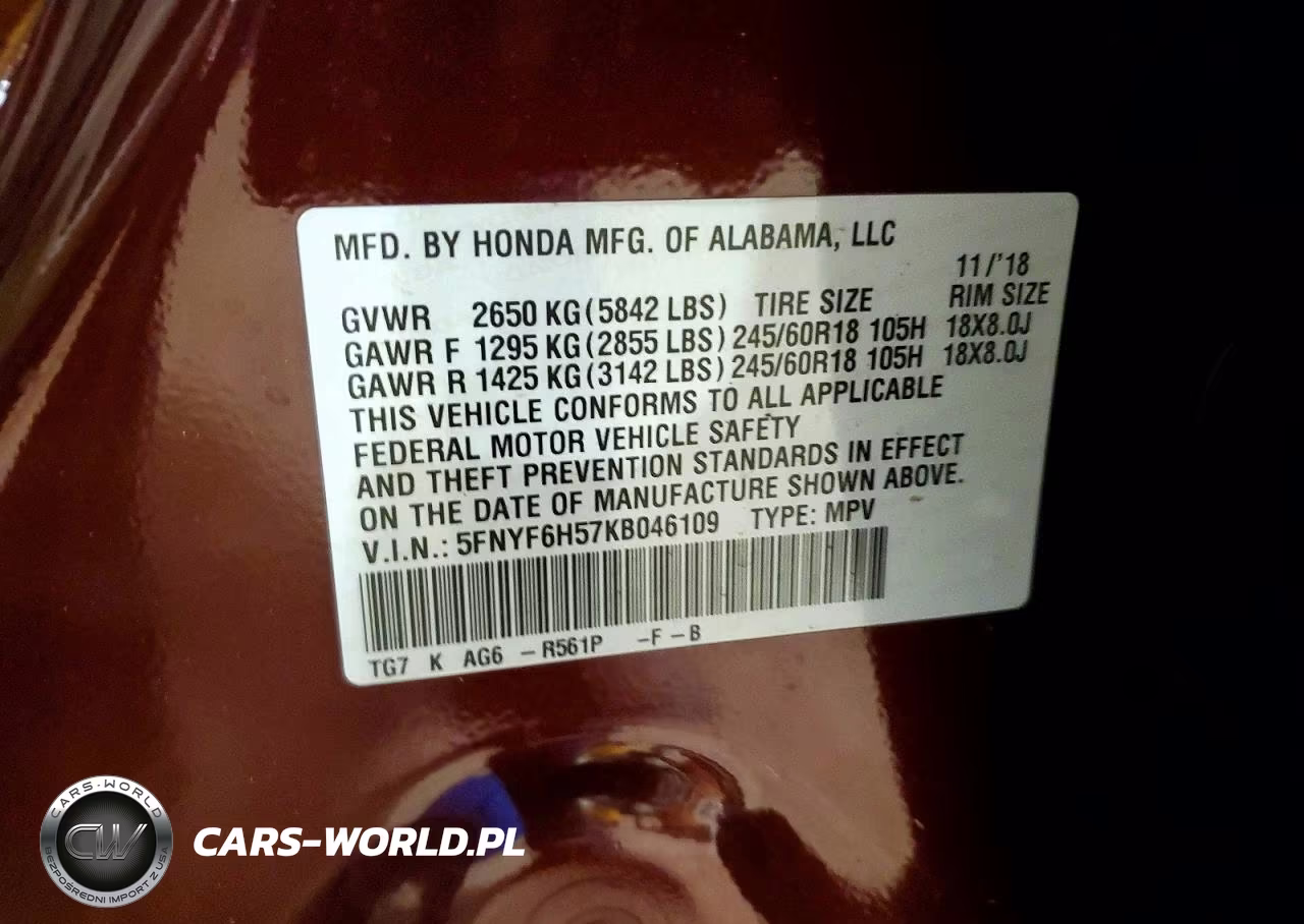 2019 Honda Pilot Exl VIN:5FNYF6H57KB046109 - 14