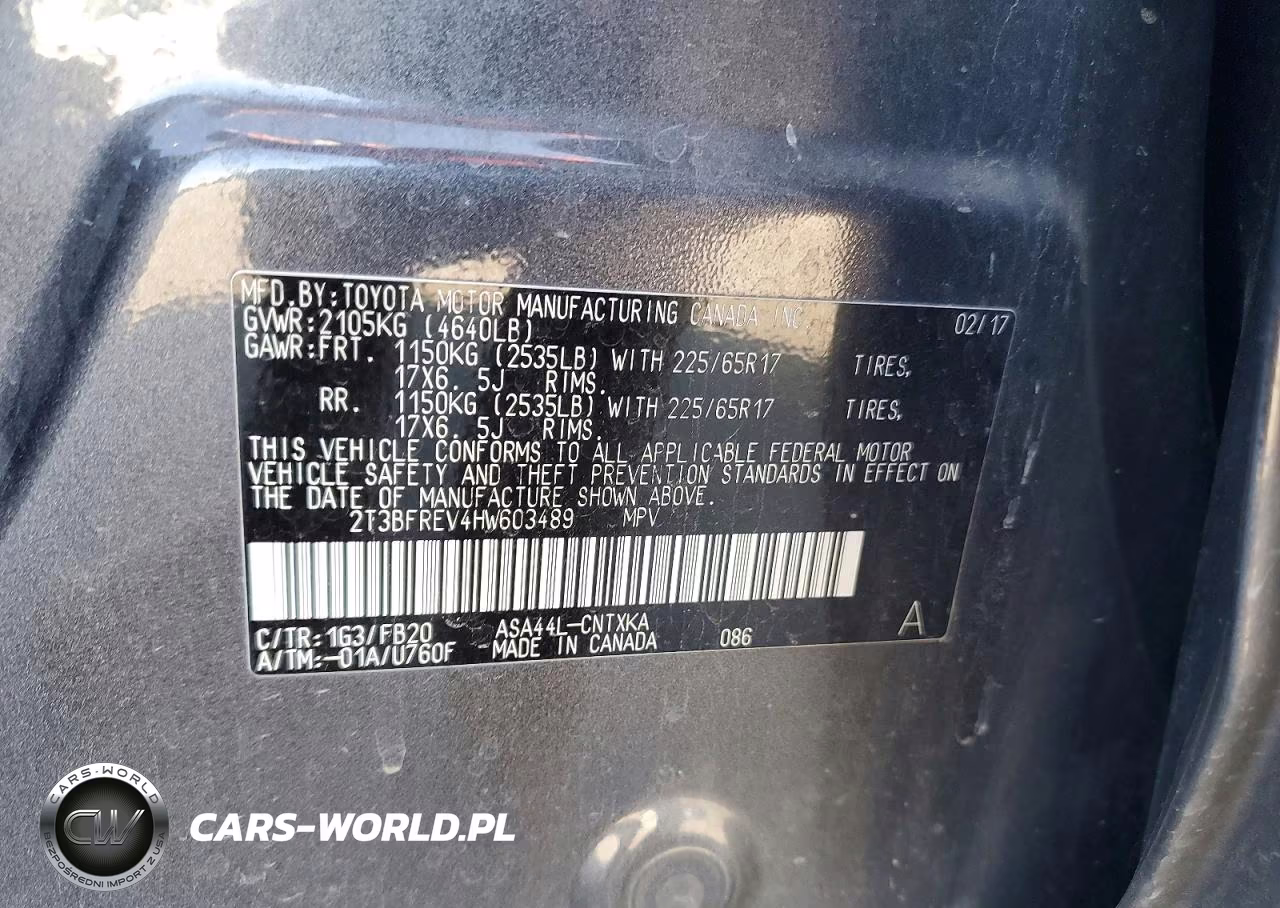 2017 Toyota Rav4 Le VIN:2T3BFREV4HW603489 - 13