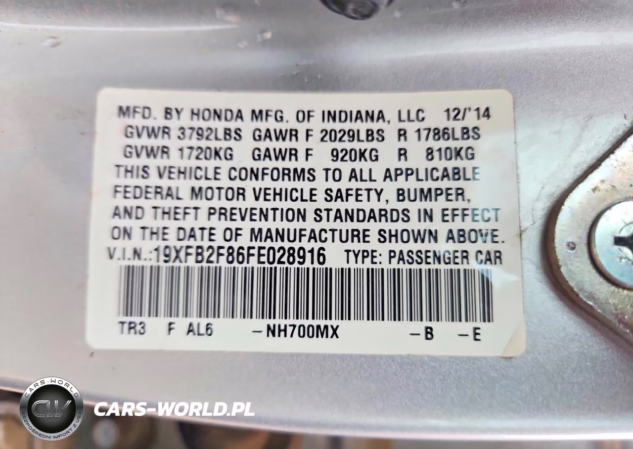2015 Honda Civic Ex VIN:19XFB2F86FE028916 - 13
