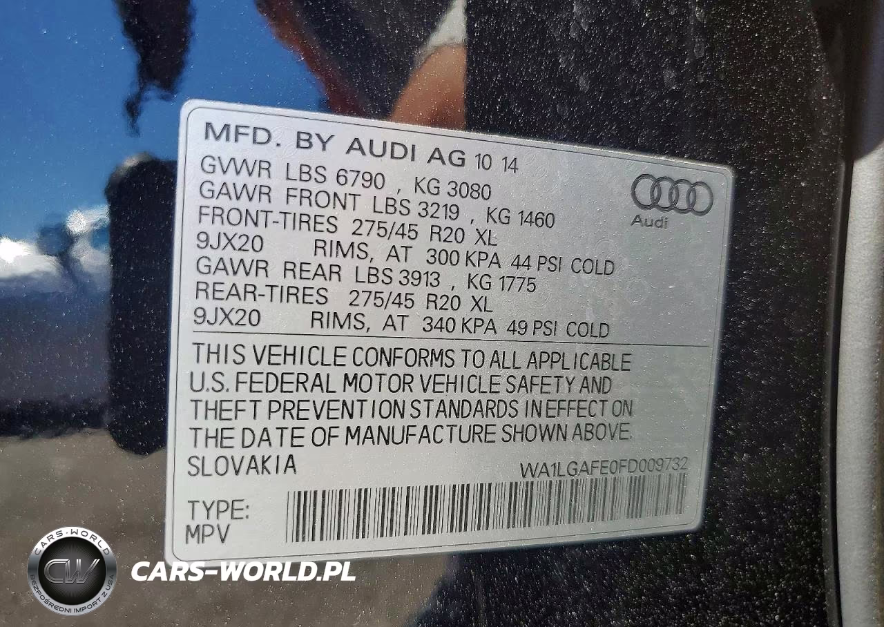 2015 Audi Q7 Premium Plus VIN:WA1LGAFE0FD009732 - 13