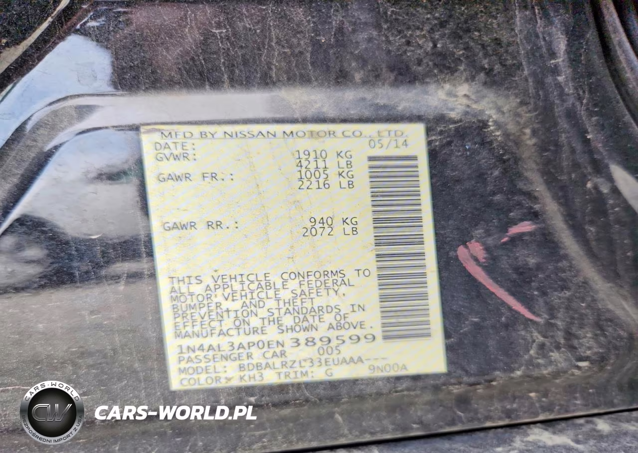 2014 Nissan Altima 2.5 S VIN:1N4AL3AP0EN389599 - 12