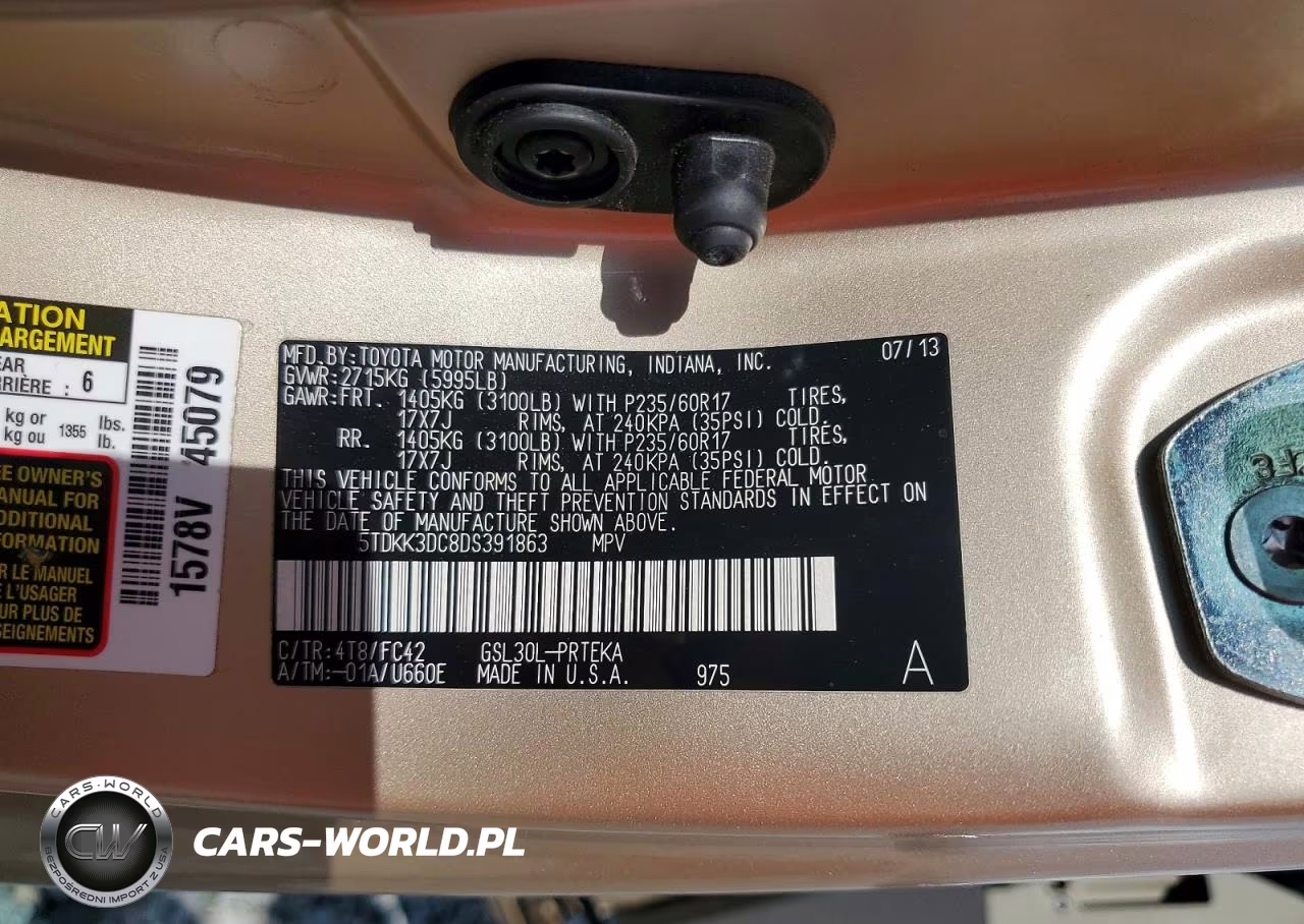 2013 Toyota Sienna Le VIN:5TDKK3DC8DS391863 - 13