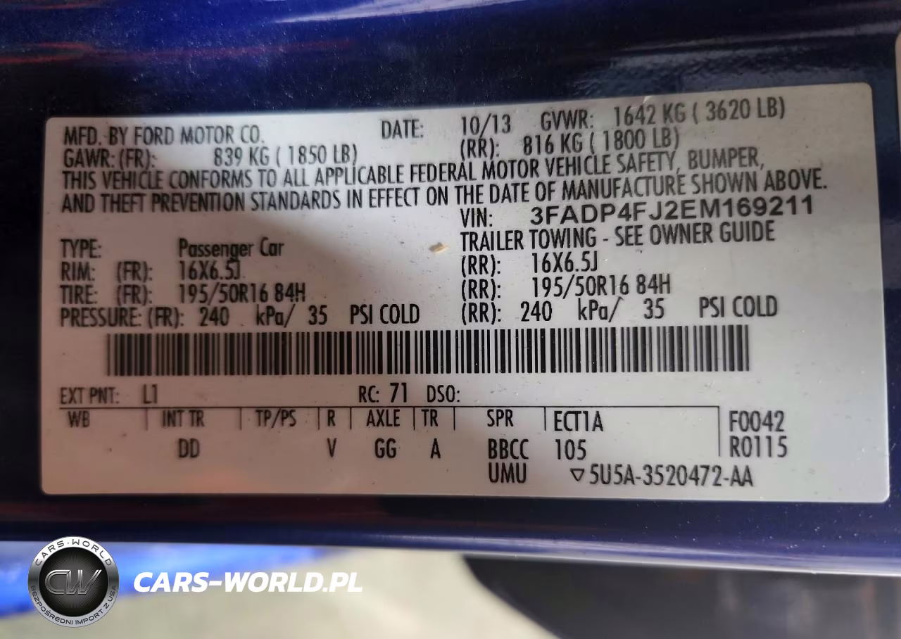 2014 Ford Fiesta VIN:3FADP4FJ2EM169211 - 12