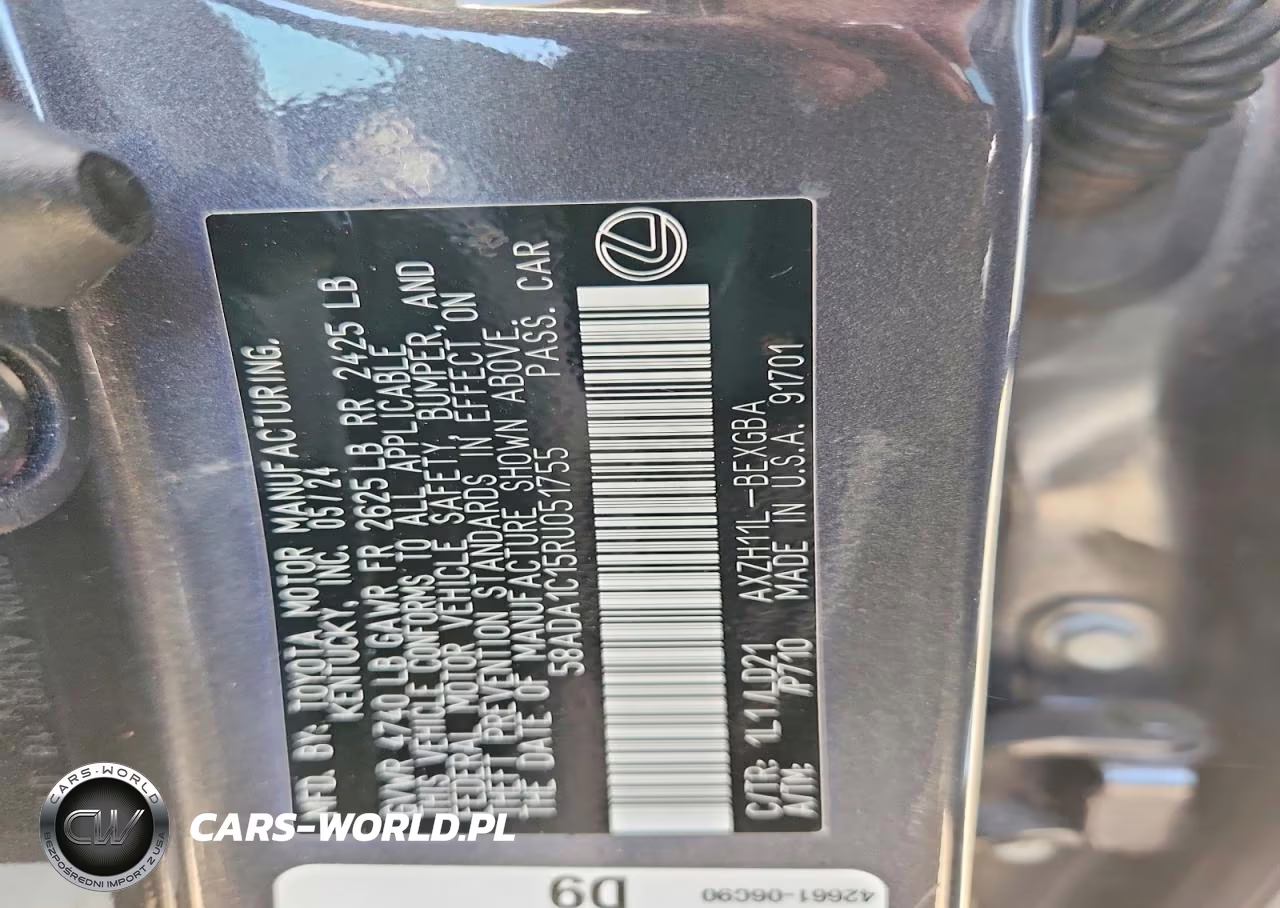 2024 Lexus Es 300H F Sport Design VIN:58ADA1C15RU051755 - 12