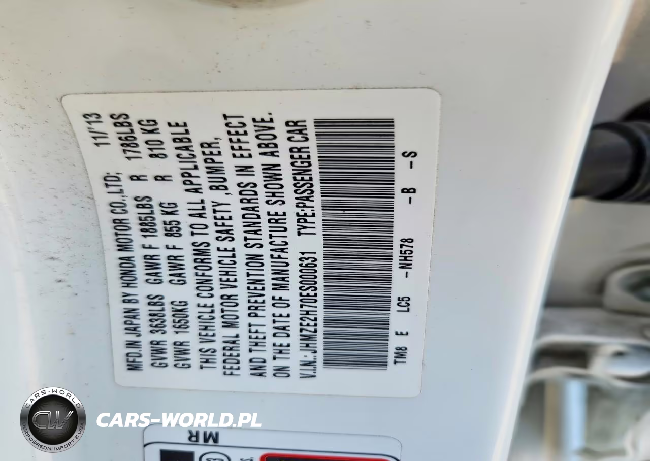 2014 Honda Insight Ex VIN:JHMZE2H70ES000631 - 12