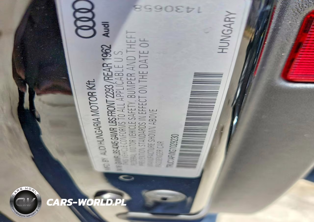 2016 Audi Tts VIN:TRUC1AFVXG1029230 - 12