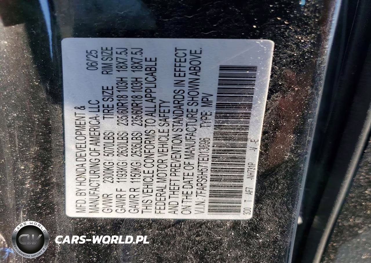 2026 Honda Cr-V Sport VIN:7FARS6H57TE013696 - 13