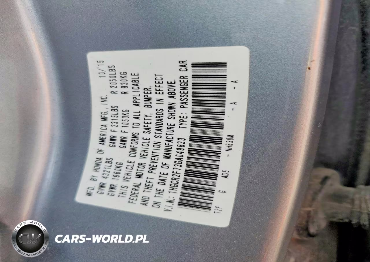 2016 Honda Accord Ex VIN:1HGCR2F73GA049833 - 12