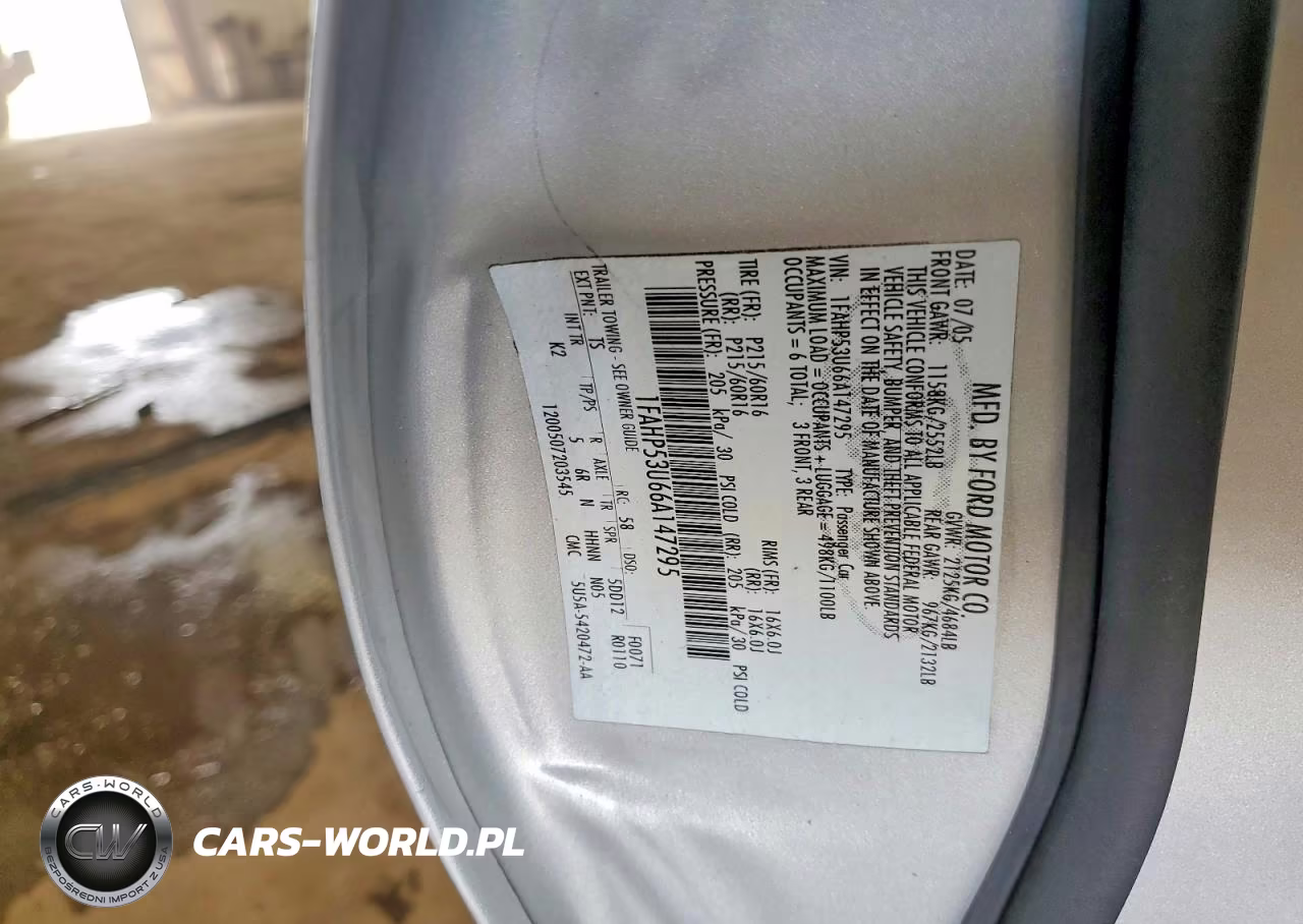 2006 Ford Taurus Se VIN:1FAHP53U66A147295 - 12