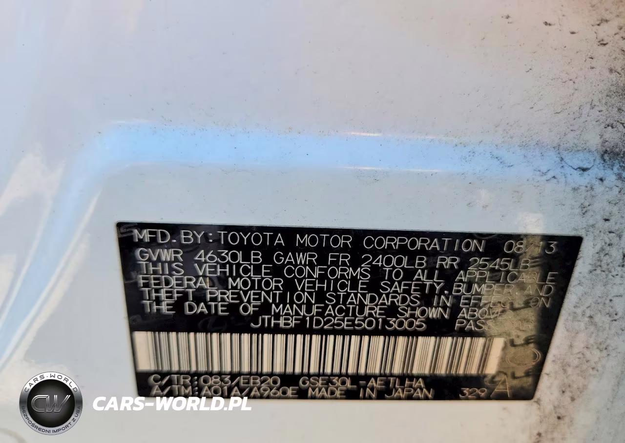 2014 Lexus Is 250 VIN:JTHBF1D25E5013005 - 12
