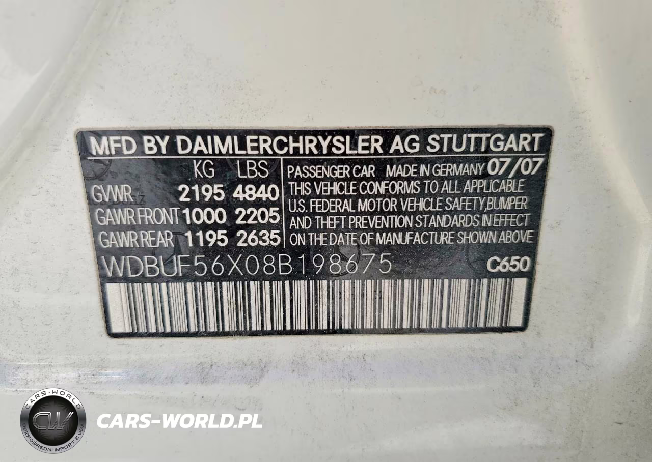 MERCEDES-BENZ E 350 VIN:WDBUF56X08B198675 - 12