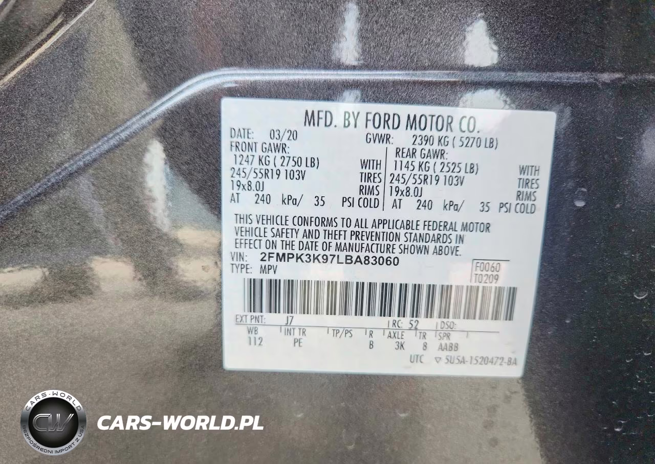 2020 Ford Edge Titanium VIN:2FMPK3K97LBA83060 - 13