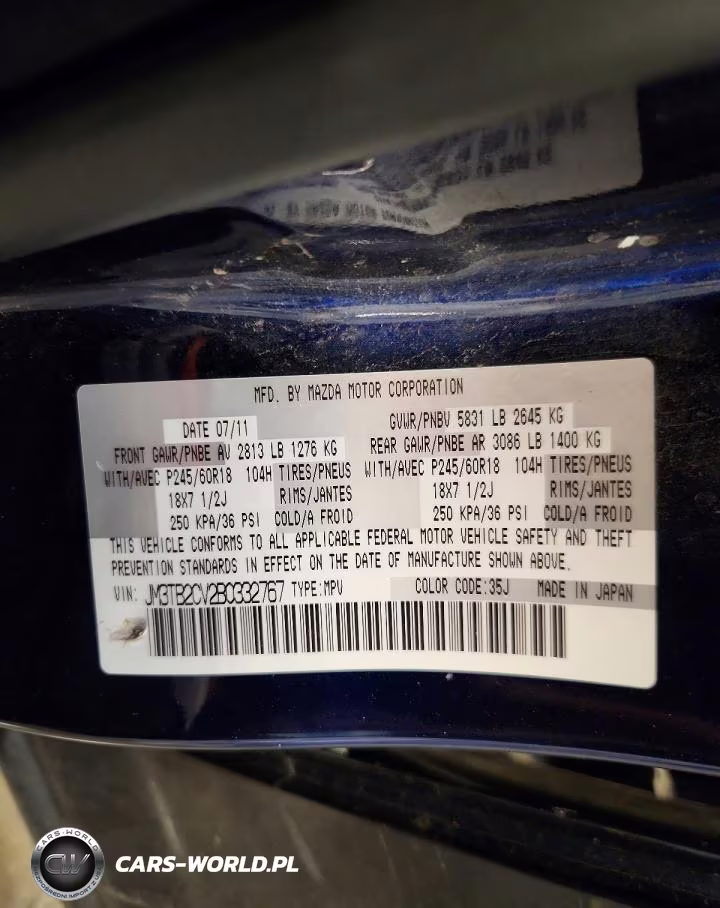 2011 Mazda Cx-9 VIN:JM3TB2CV2B0332767 - 13