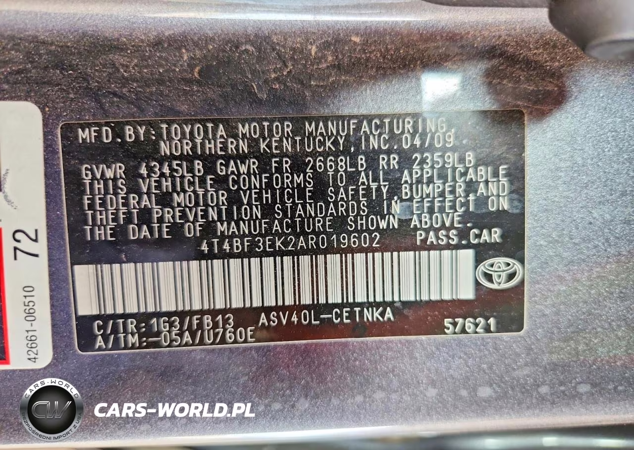 2010 Toyota Camry Le VIN:4T4BF3EK2AR019602 - 12