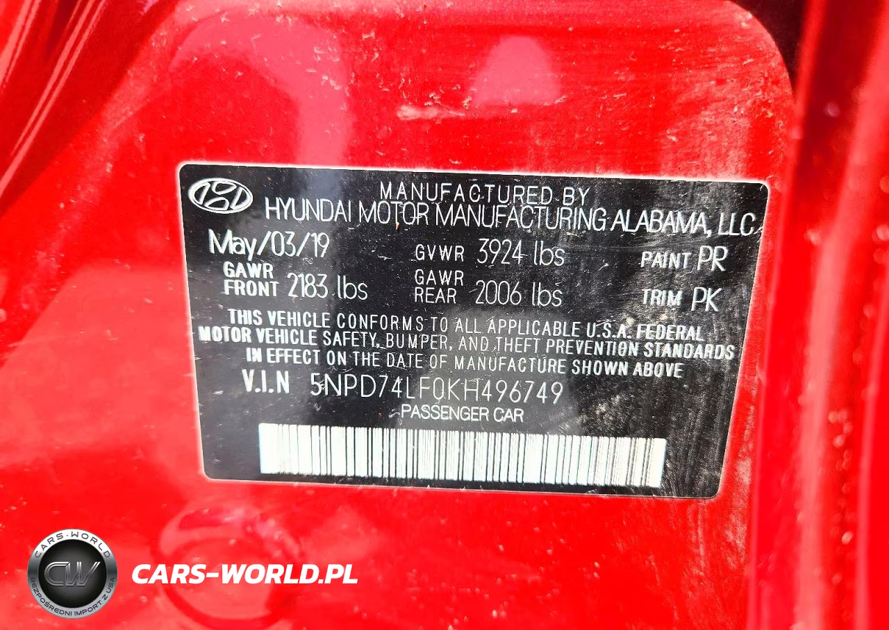 2019 Hyundai Elantra Se VIN:5NPD74LF0KH496749 - 12