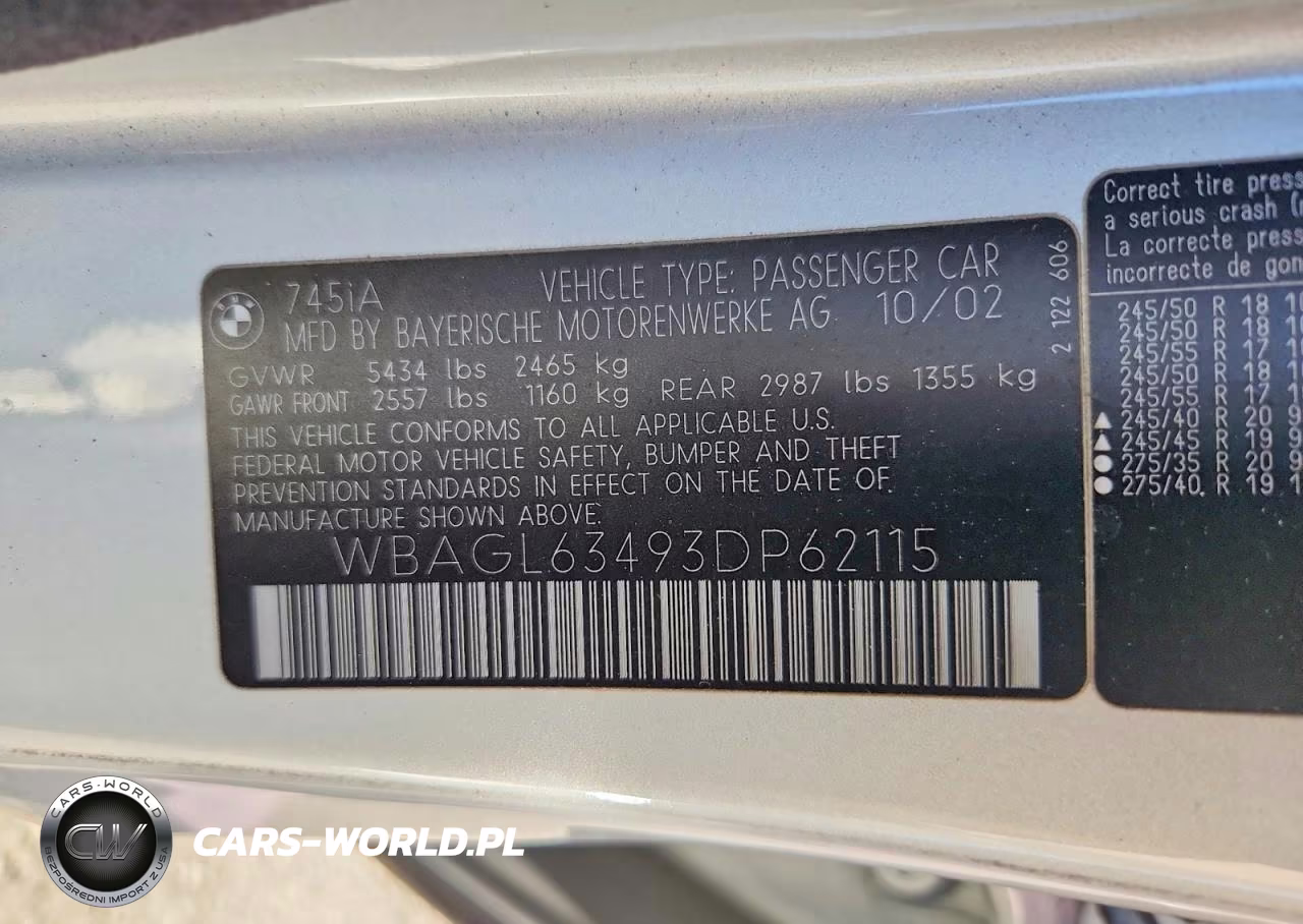 2003 BMW 745 I VIN:WBAGL63493DP62115 - 12