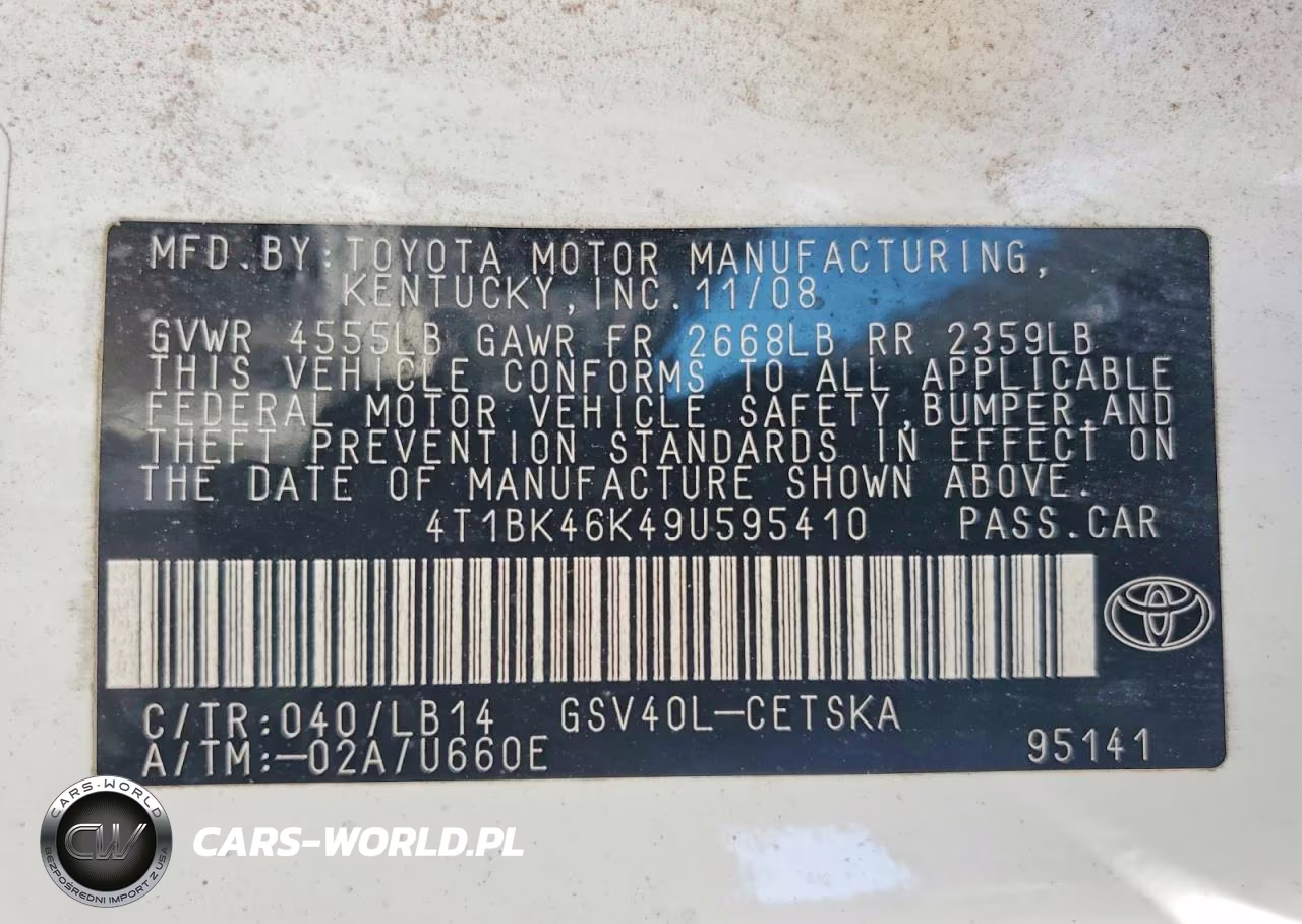 2009 Toyt Camry VIN:4T1BK46K49U595410 - 12