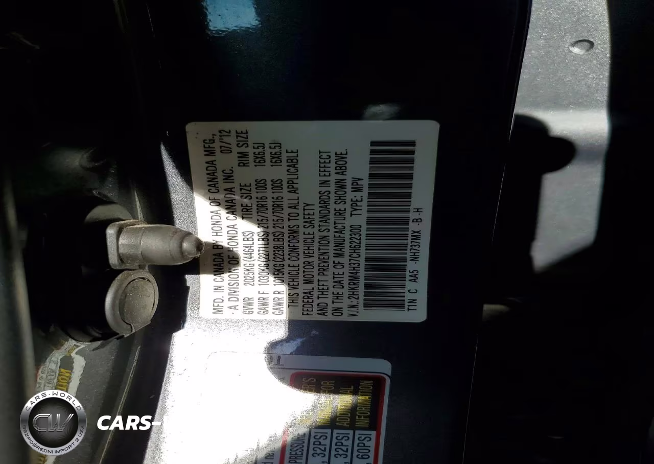 2012 Honda Cr-V Lx VIN:2HKRM4H37CH622300 - 12