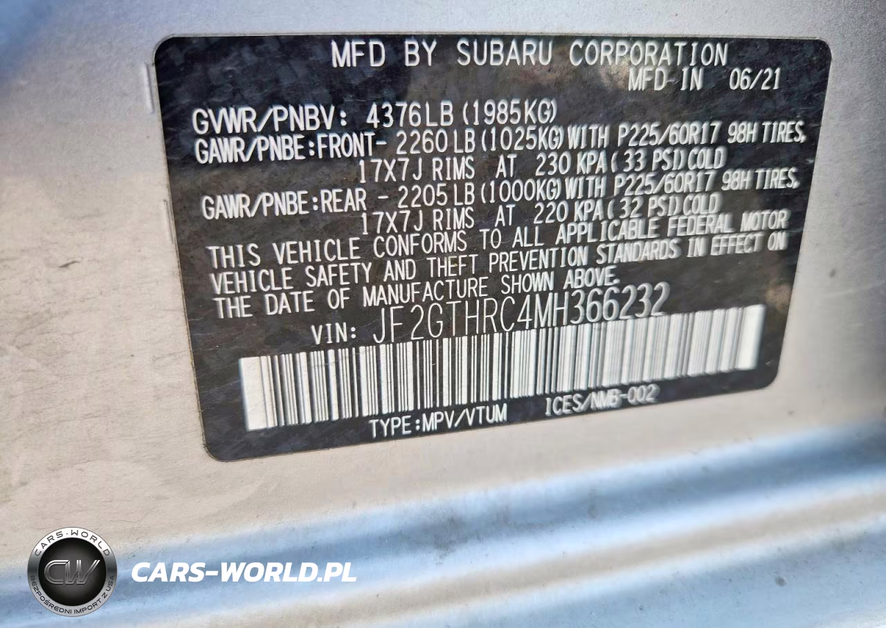2021 Subaru Crosstrek Sport VIN:JF2GTHRC4MH366232 - 12