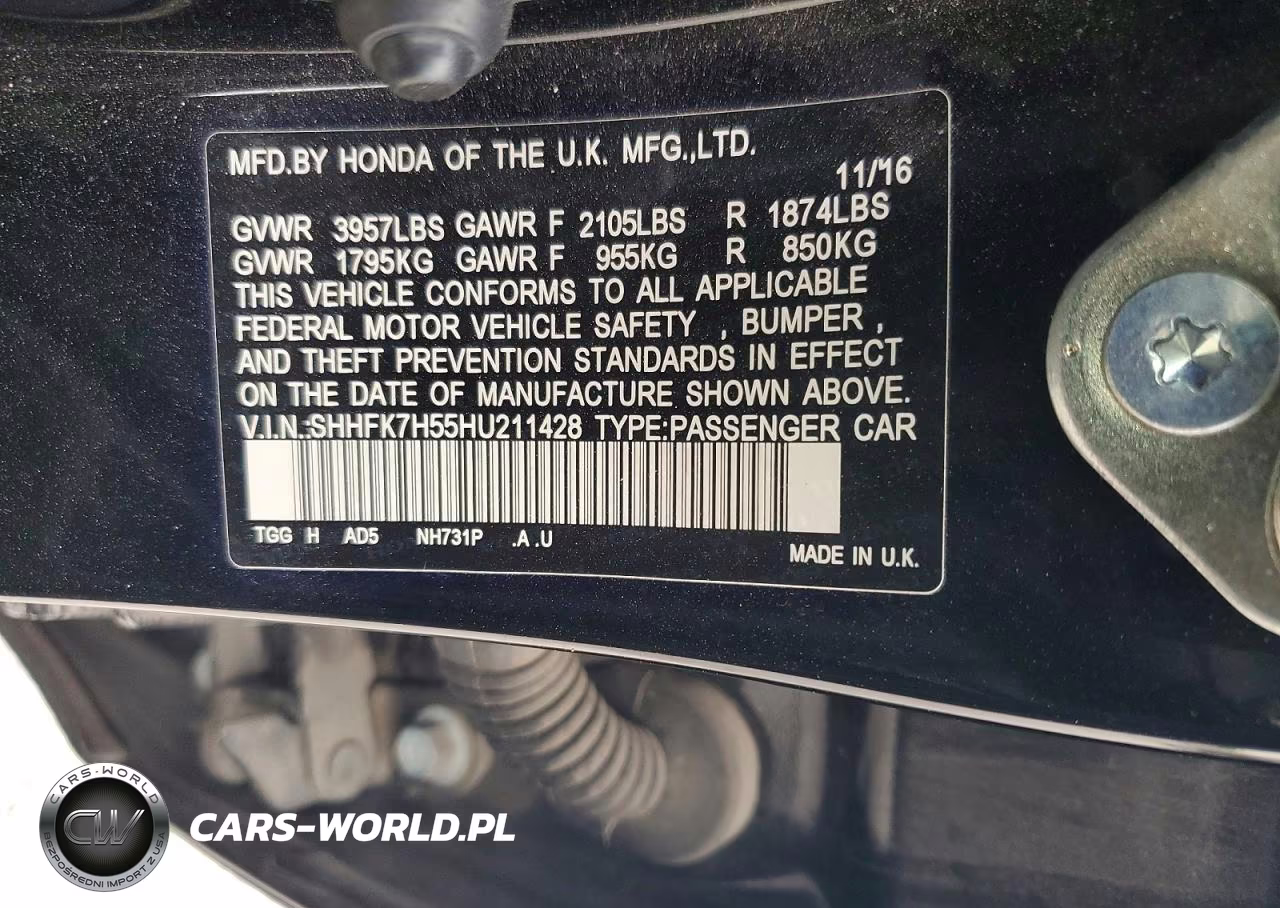 2017 Honda Civic Ex VIN:SHHFK7H55HU211428 - 12