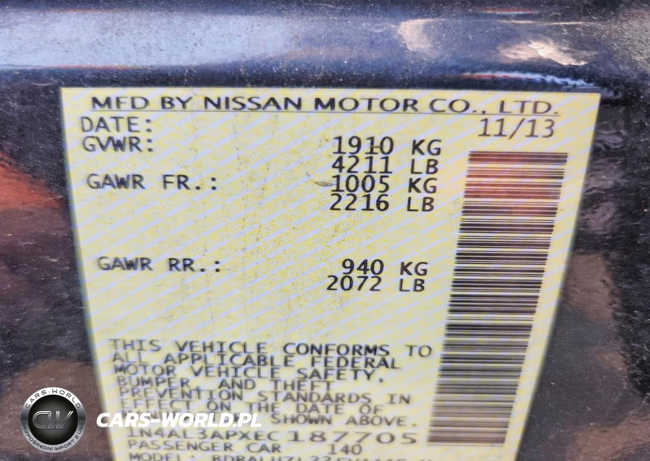 2014 Nissan Altima 2.5 Sv VIN:1N4AL3APXEC187705 - 12