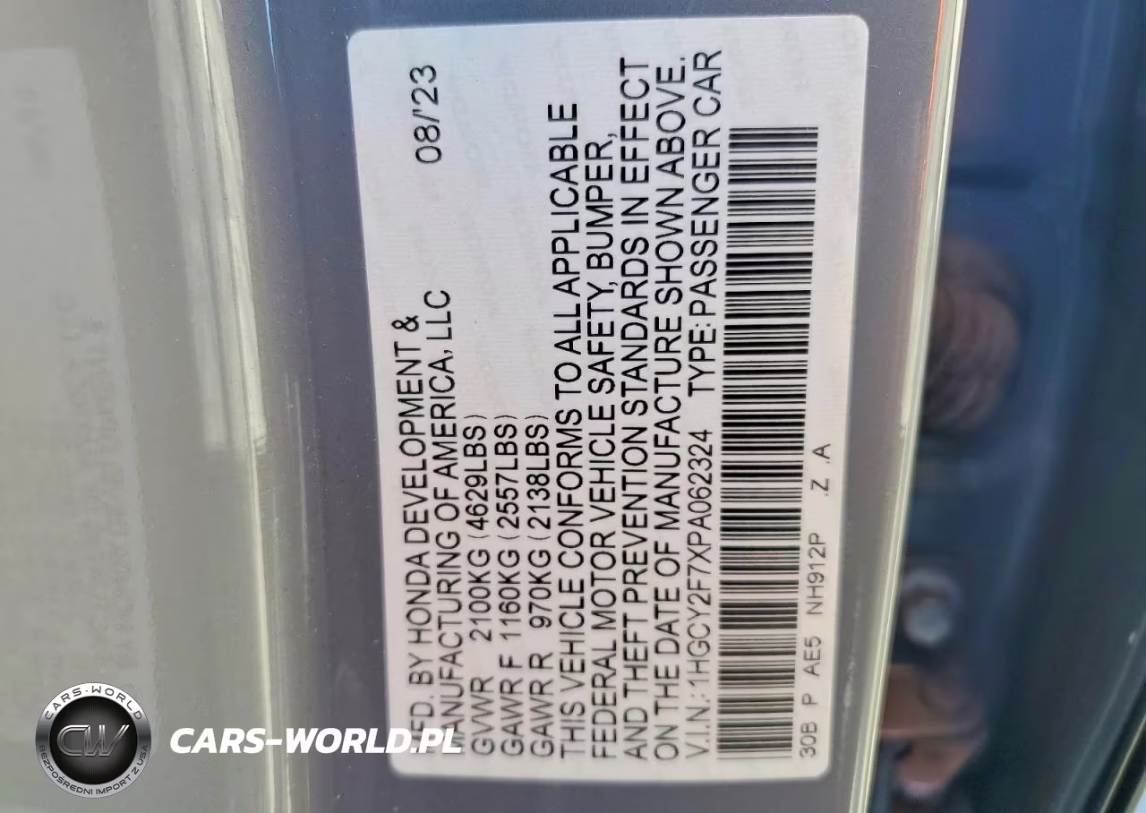 2023 Honda Accord Hybrid Sport-L VIN:1HGCY2F7XPA062324 - 12