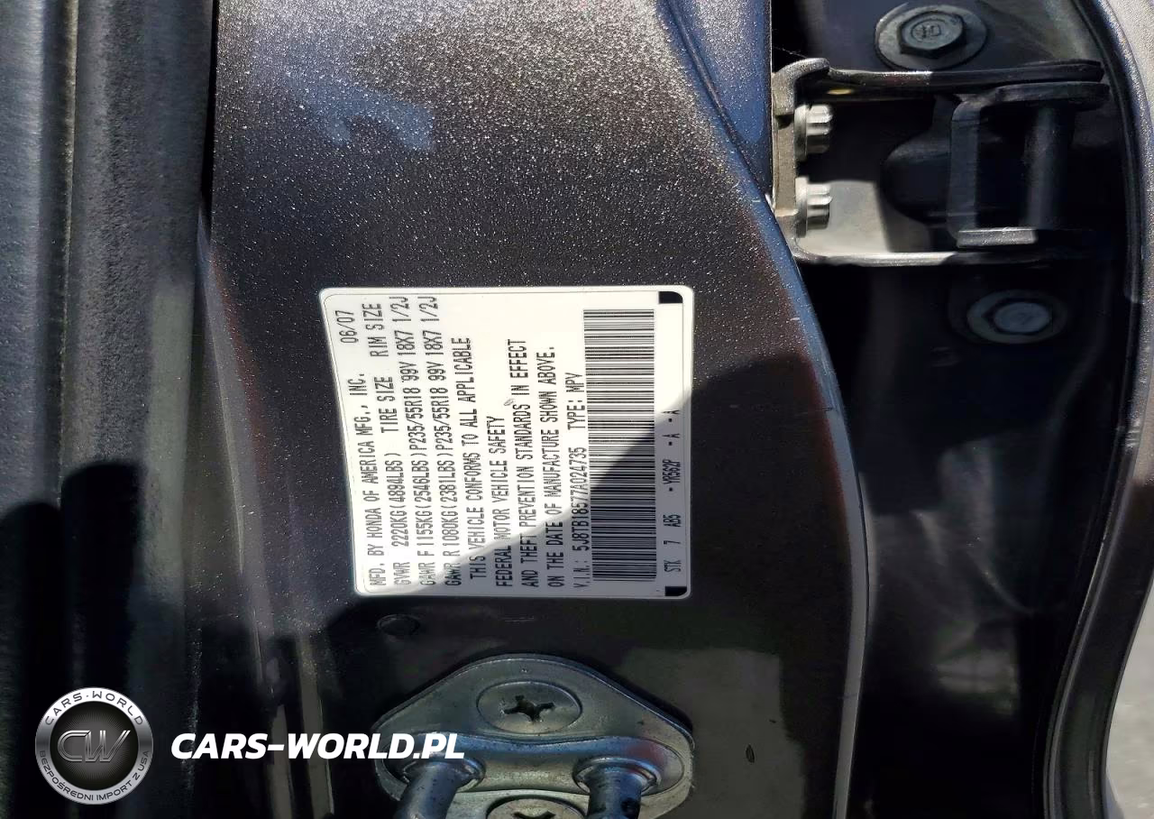 2007 Acura Rdx Technology VIN:5J8TB18577A024735 - 12