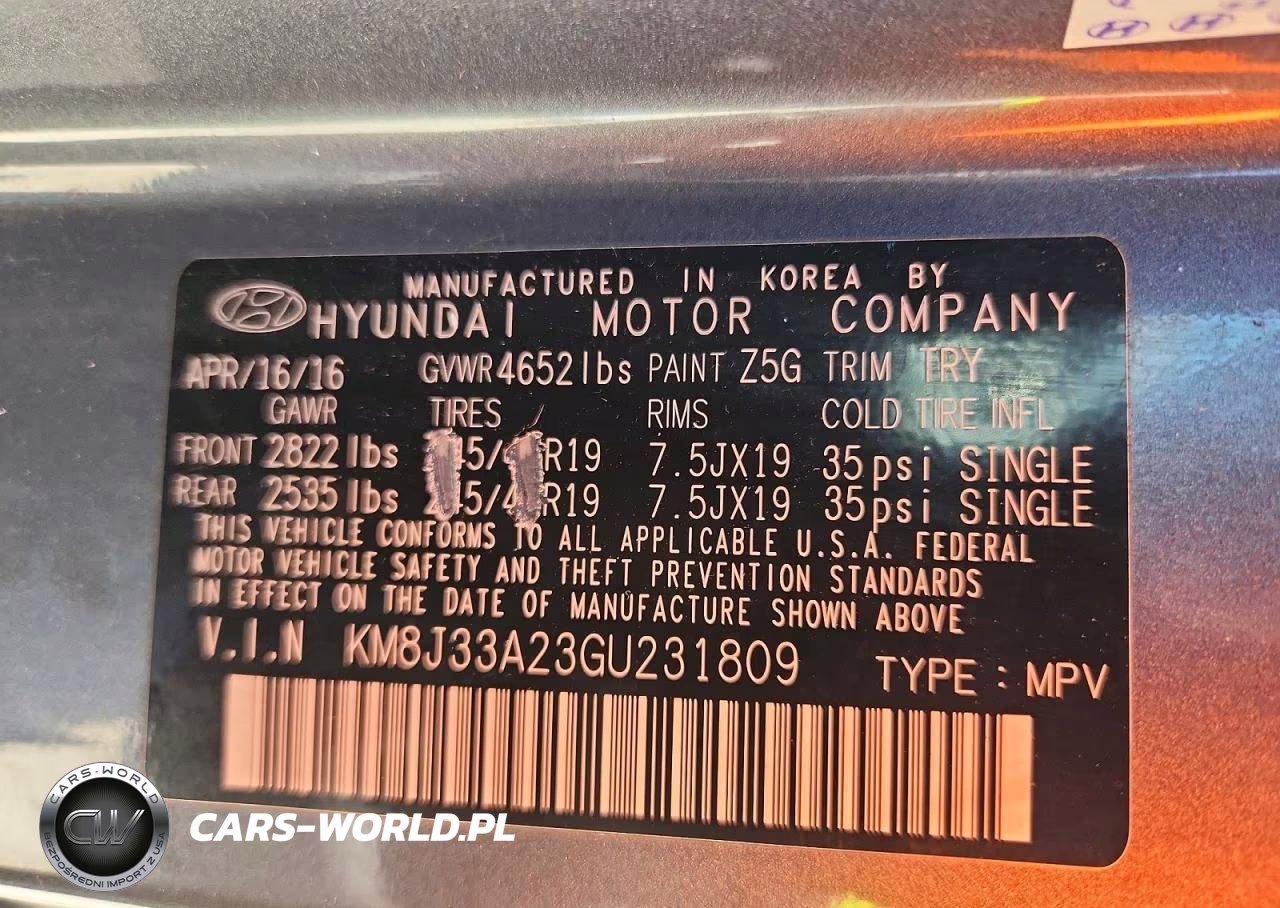2016 Hyundai Tucson Limited VIN:KM8J33A23GU231809 - 13
