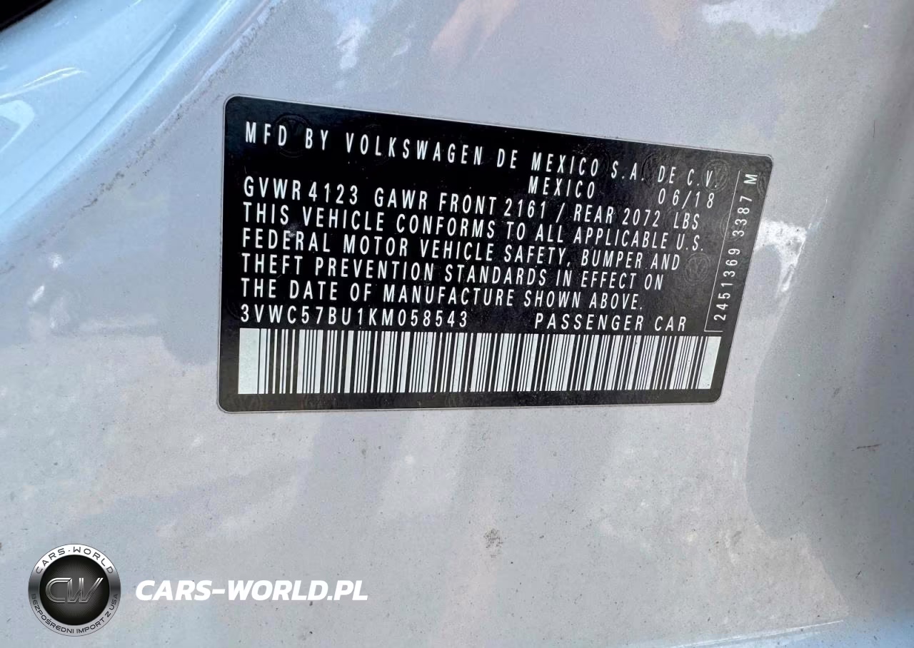 2019 Volkswagen Jetta S VIN:3VWC57BU1KM058543 - 10